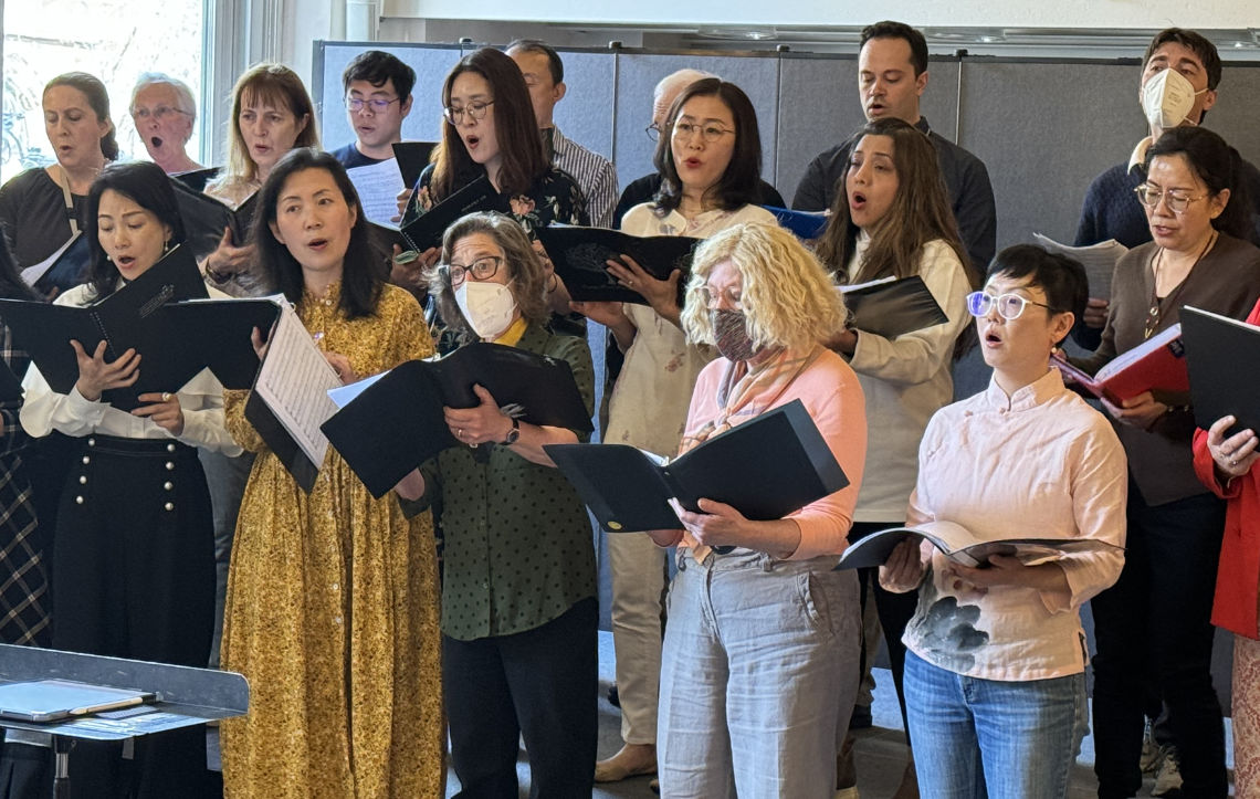 Bridges class members sing together